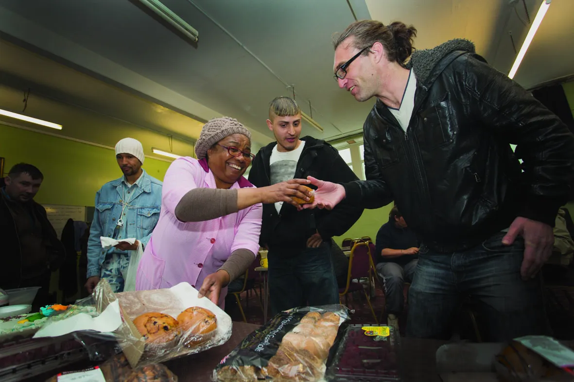 Volunteers distributing food parcels at a Leeds community centre